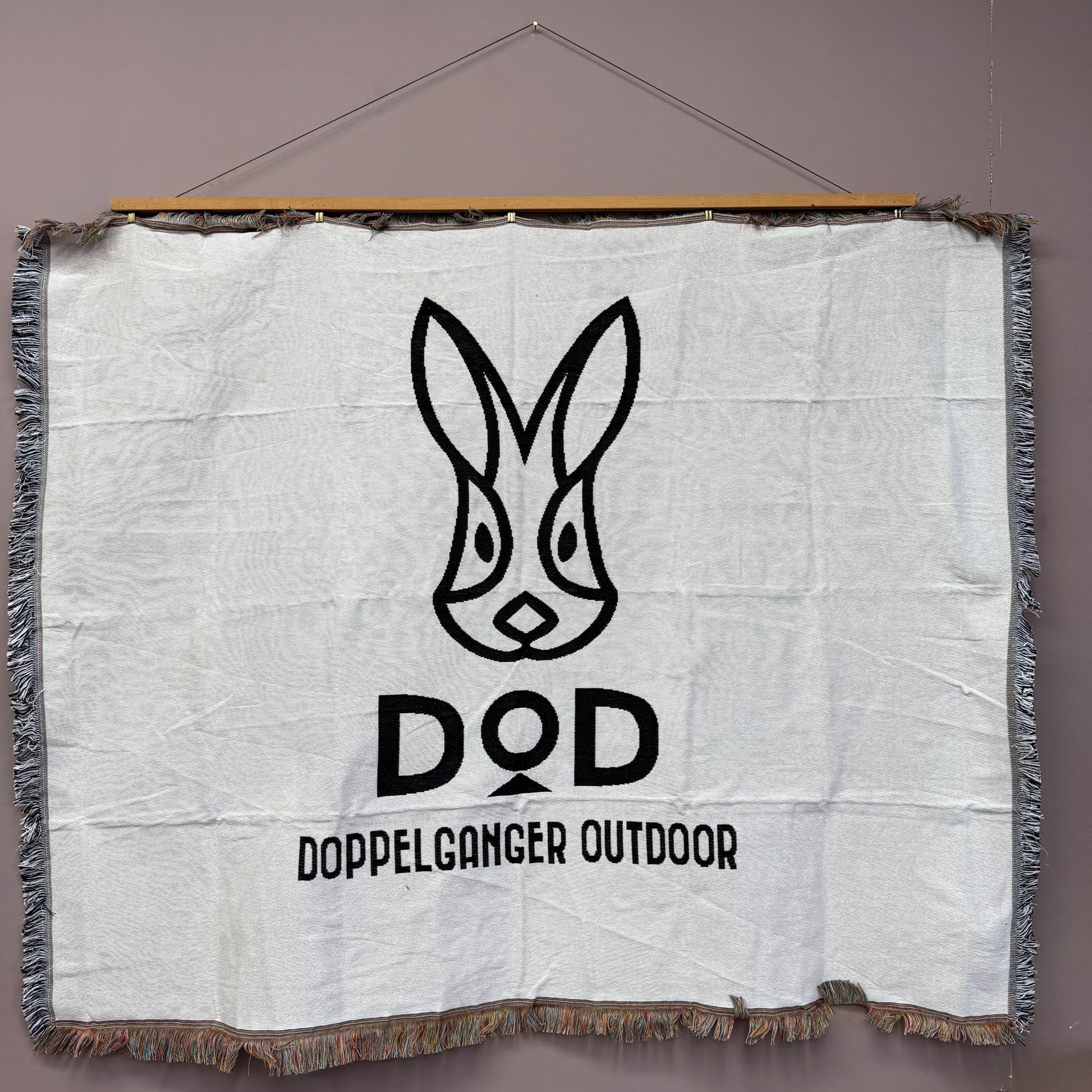 DOD (Doppelganger Outdoor) Logo Woven Blanket | Camping & Outdoor Brand Tapestry - Fucolina