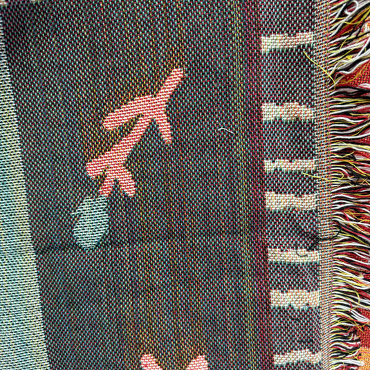 "Jungle Dance" Tiger & Leopard Woven Tapestry | Bohemian Folk Art Blanket - Fucolina