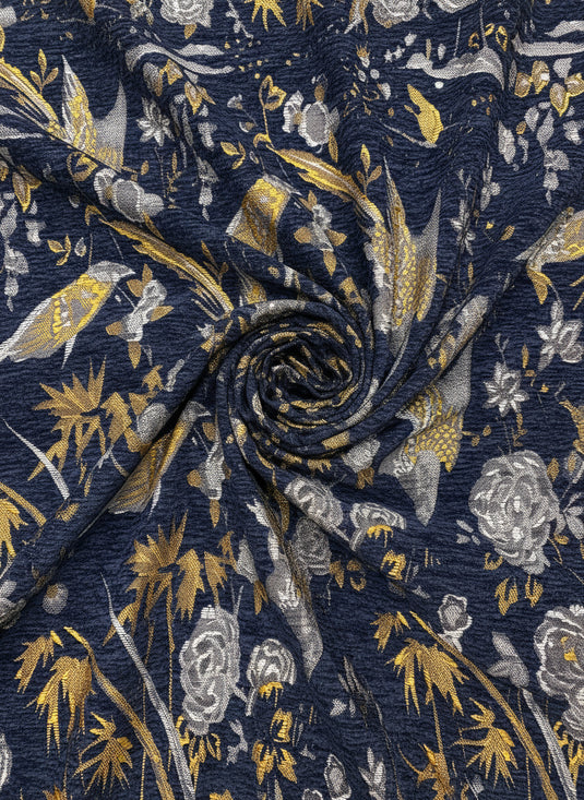 Floral and Bird Jacquard Fabric Color Card (Multiple Colors Available)