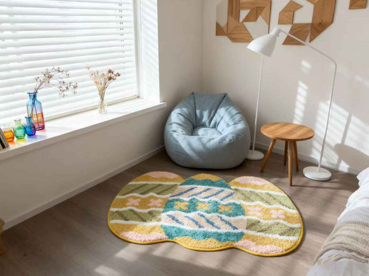 Childlike Egg-shaped Flocked Carpet