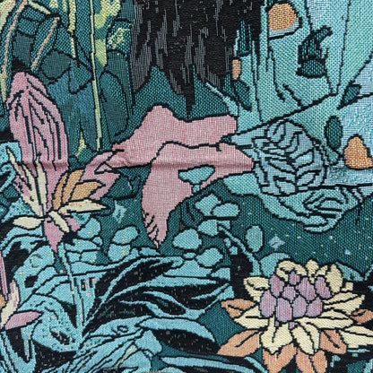 "Jungle Dream" Tiger and Woman Woven Tapestry | Bohemian Forest Wall Hanging - Fucolina