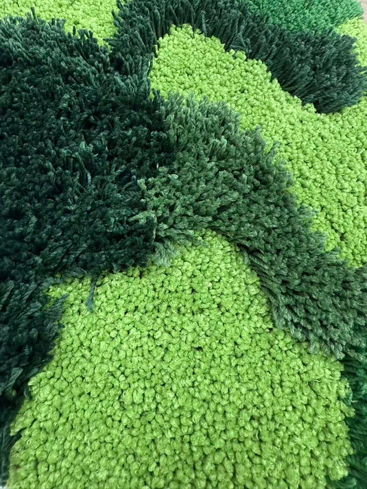 3D Forest Lake Flocked Carpet