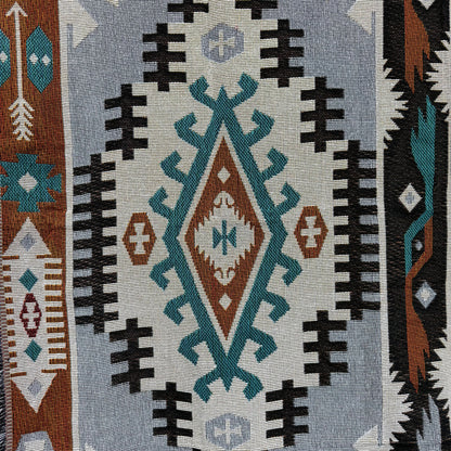 Southwestern Aztec Geometric Woven Tapestry | Tribal Boho Wall Hanging Blanket - Fucolina