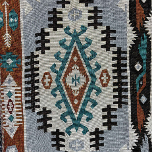Southwestern Aztec Geometric Woven Tapestry | Tribal Boho Wall Hanging Blanket - Fucolina