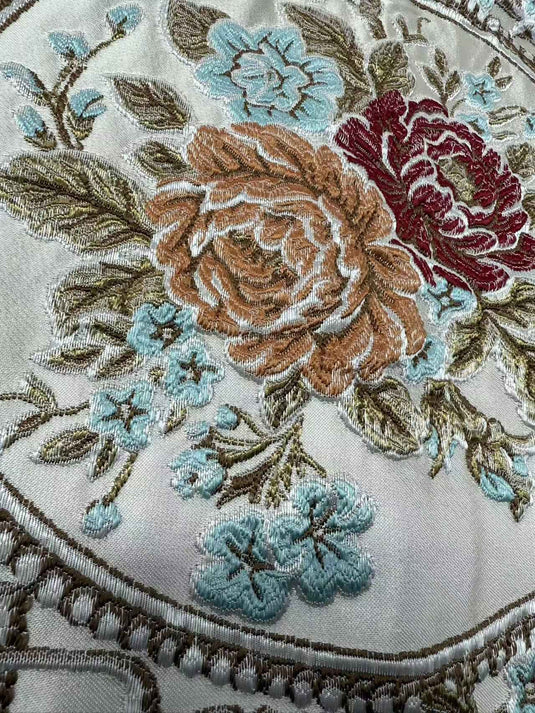 Vintage Court Floral Jacquard Throw Pillow(Pillow insert not included)