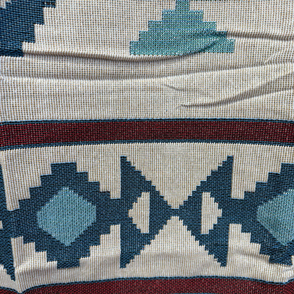 Southwestern Aztec Geometric Woven Blanket | Tribal Boho Tapestry Wall Hanging - Fucolina