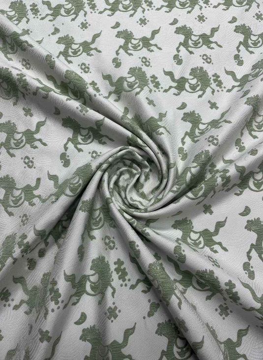 New Chinese Auspicious Beast Pattern Chenille Jacquard Fabric