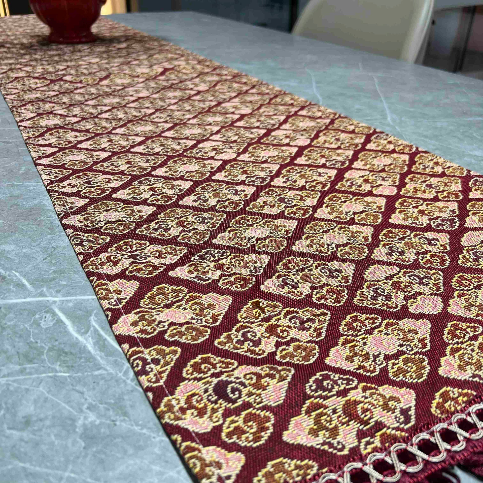 Oriental Pattern Table Runner (Imperial Red) - Fucolina
