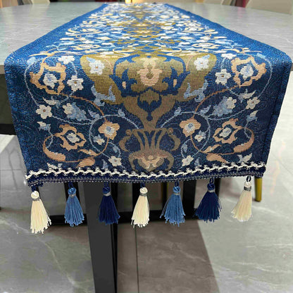 Middle Eastern Luxury Table Runner (Blue & Gold) - Fucolina