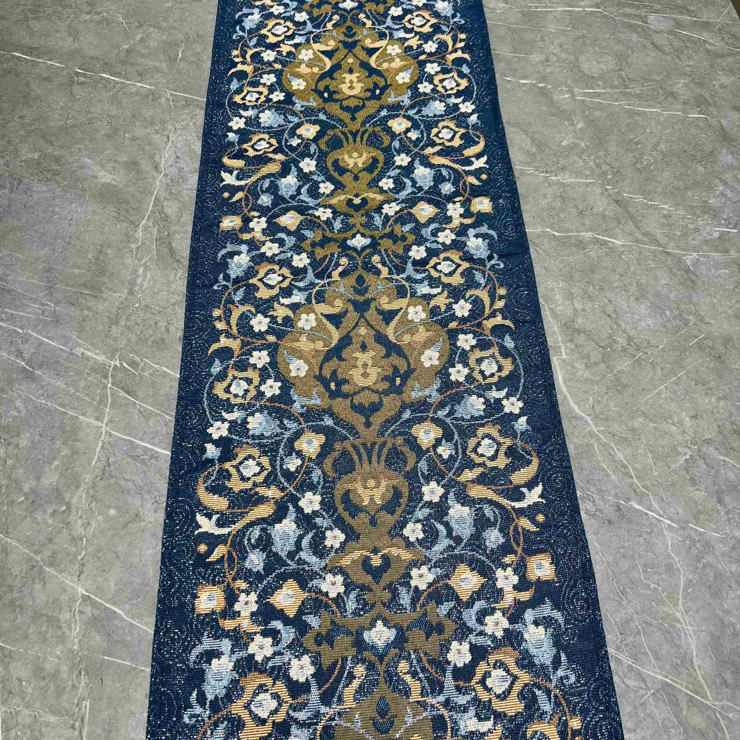 Middle Eastern Luxury Table Runner (Blue & Gold) - Fucolina