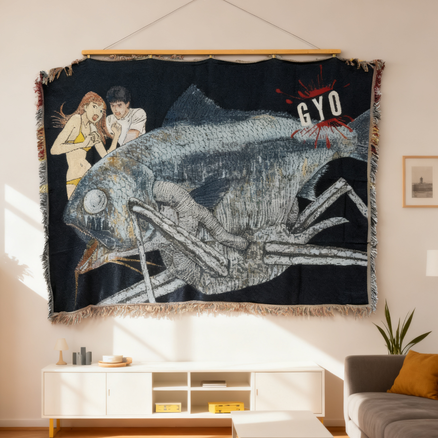 Cool Skater Crocodile Woven Throw Blanket | Kids Cartoon Tapestry & Sofa Cover | Cool Kids Never Sleep（副本） - Fucolina