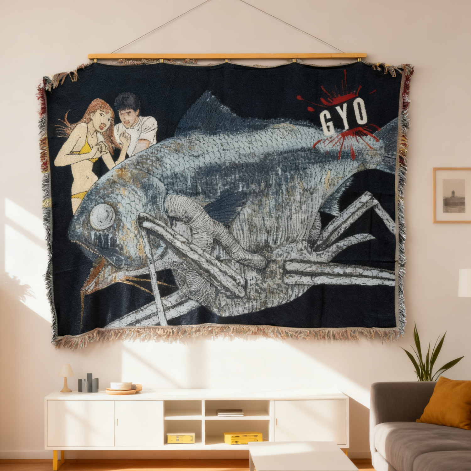 Cool Skater Crocodile Woven Throw Blanket | Kids Cartoon Tapestry & Sofa Cover | Cool Kids Never Sleep（副本） - Fucolina