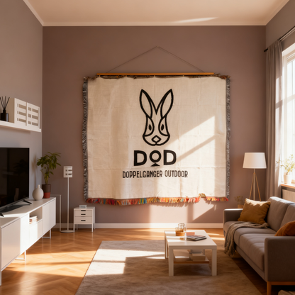 DOD (Doppelganger Outdoor) Logo Woven Blanket | Camping & Outdoor Brand Tapestry - Fucolina