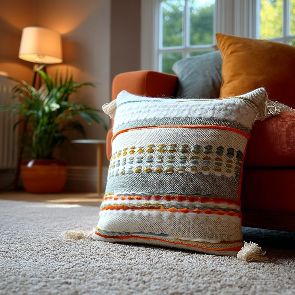 Handwoven Patchwork Tassel Cushion (YS5026-2) - Fucolina