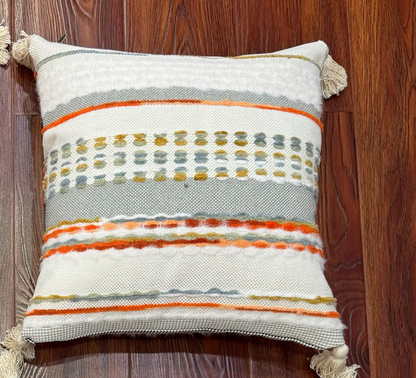 Handwoven Patchwork Tassel Cushion (YS5026-2) - Fucolina
