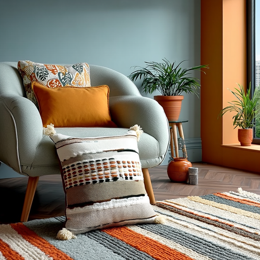 Handwoven Patchwork Tassel Cushion (YS5026-4) - Fucolina