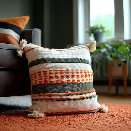 Handwoven Patchwork Tassel Cushion (YS5026-6) - Fucolina