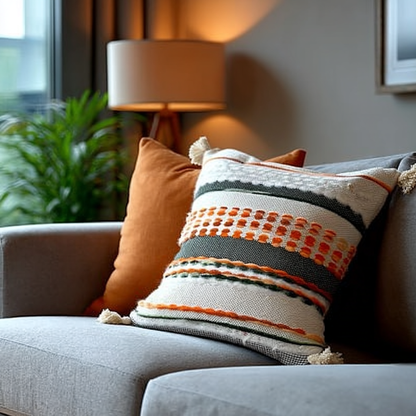 Handwoven Patchwork Tassel Cushion (YS5026-6) - Fucolina