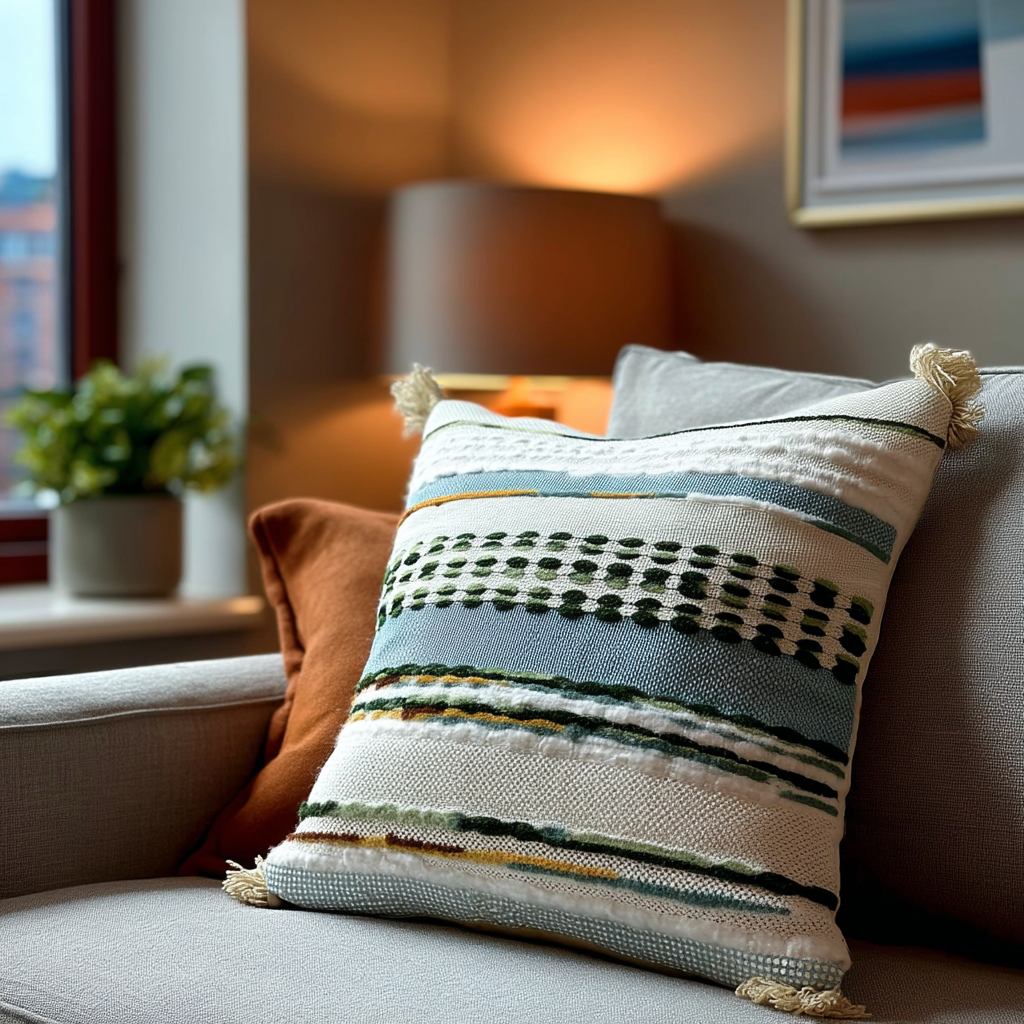 Handwoven Patchwork Tassel Cushion (YS5026-8) - Fucolina