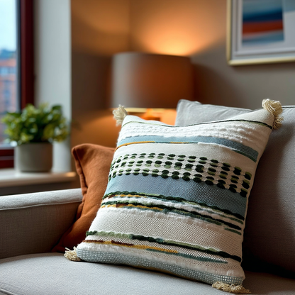 Handwoven Patchwork Tassel Cushion (YS5026-8) - Fucolina
