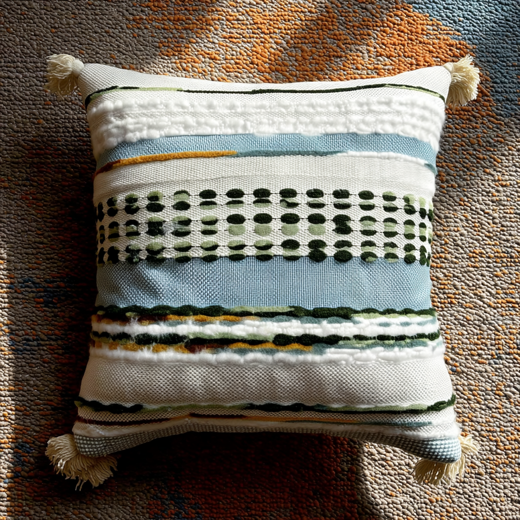 Handwoven Patchwork Tassel Cushion (YS5026-8) - Fucolina