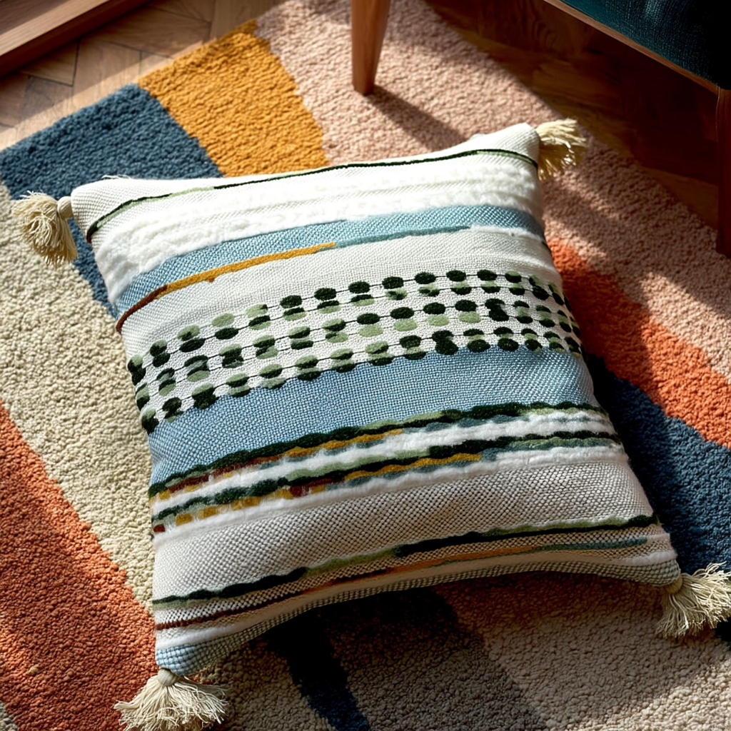 Handwoven Patchwork Tassel Cushion (YS5026-8) - Fucolina