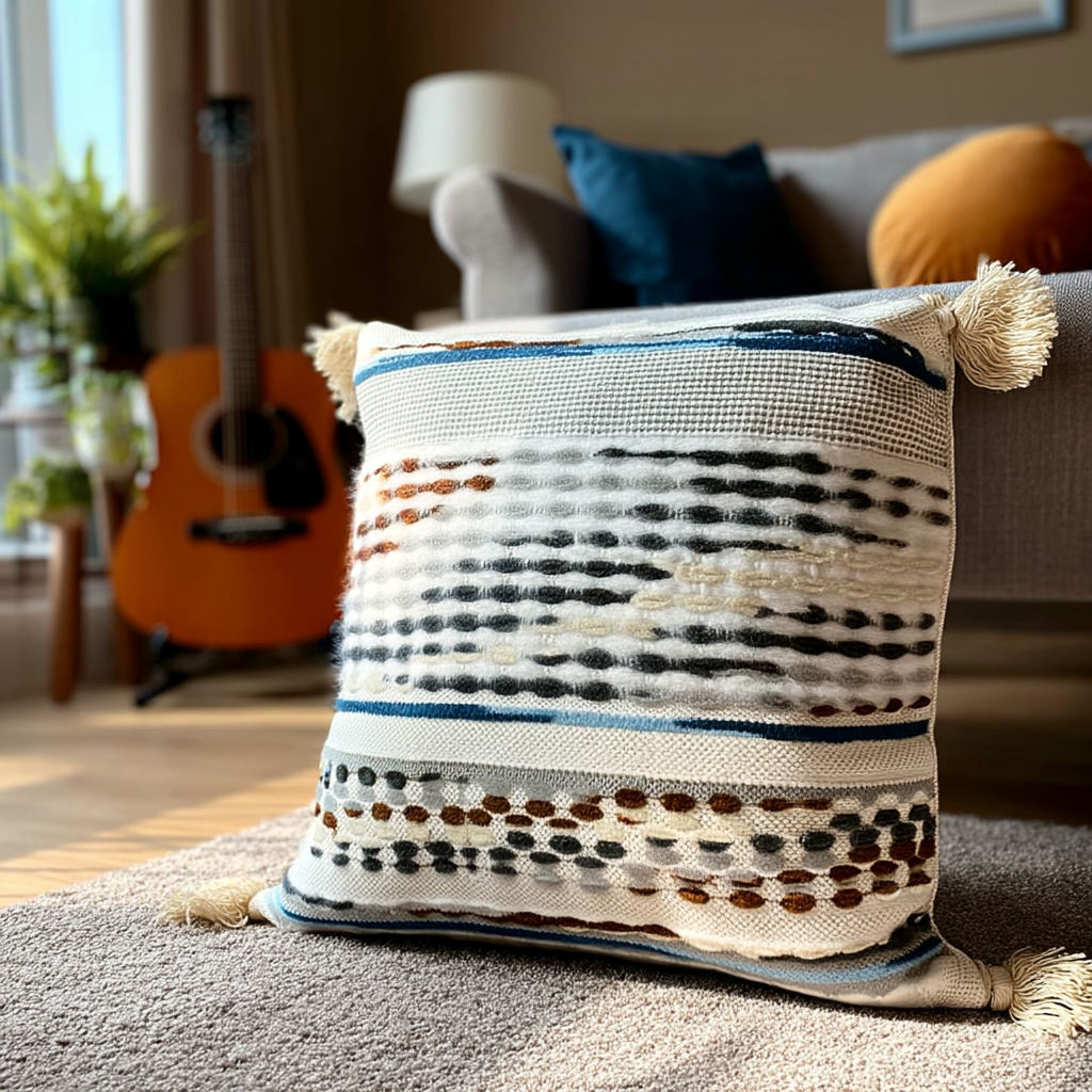 Handwoven Patchwork Tassel Cushion (YS5031-1) - Fucolina
