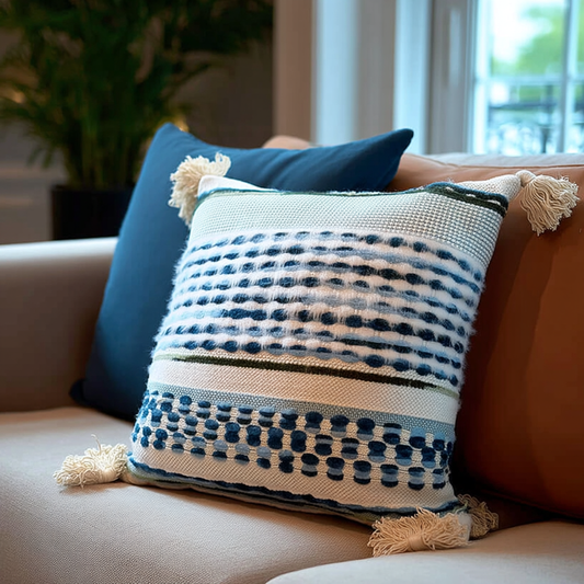 Handwoven Patchwork Tassel Cushion (YS5031-3) - Fucolina