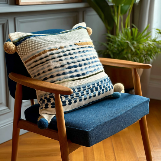 Handwoven Patchwork Tassel Cushion (YS5031-3) - Fucolina