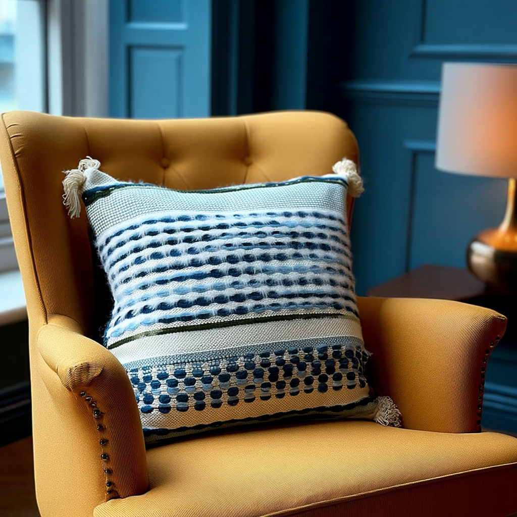 Handwoven Patchwork Tassel Cushion (YS5031-3) - Fucolina