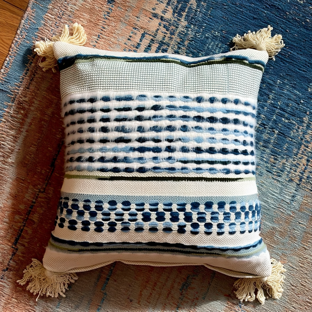 Handwoven Patchwork Tassel Cushion (YS5031-3) - Fucolina