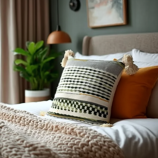 Handwoven Patchwork Tassel Cushion (YS5031-4) - Fucolina