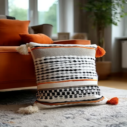 Handwoven Patchwork Tassel Cushion (YS5031-5) - Fucolina