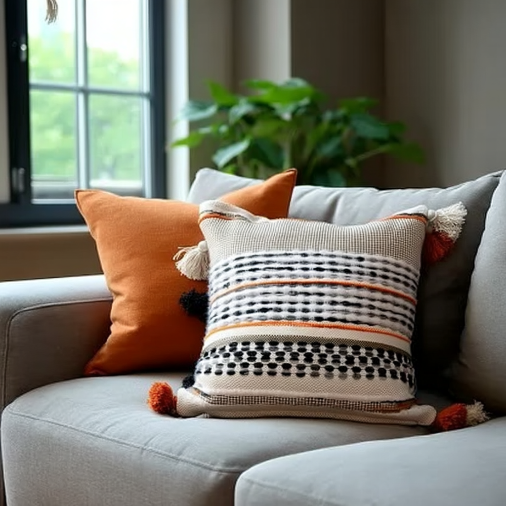 Handwoven Patchwork Tassel Cushion (YS5031-5) - Fucolina