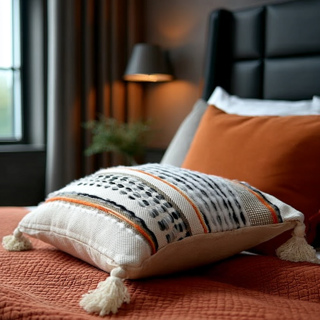 Handwoven Patchwork Tassel Cushion (YS5031-5) - Fucolina