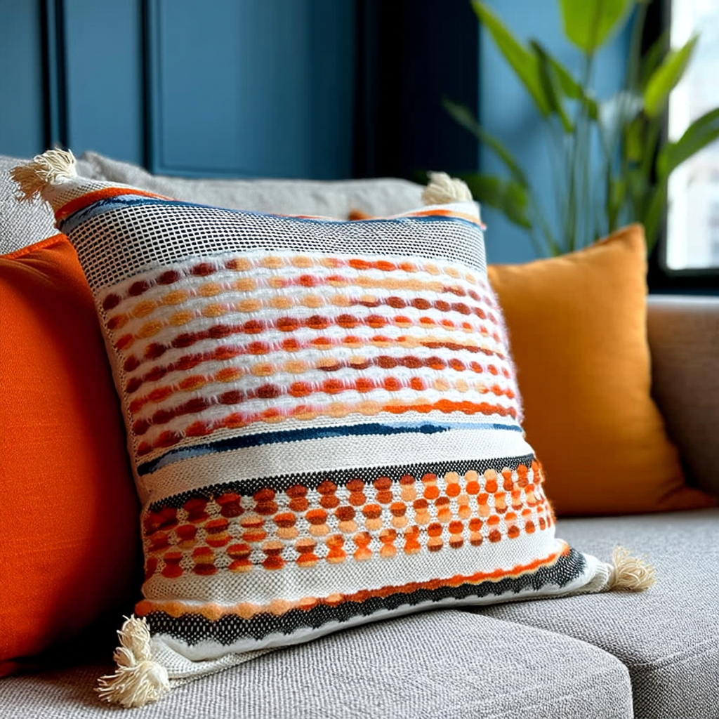 Handwoven Patchwork Tassel Cushion (YS5031-6) - Fucolina