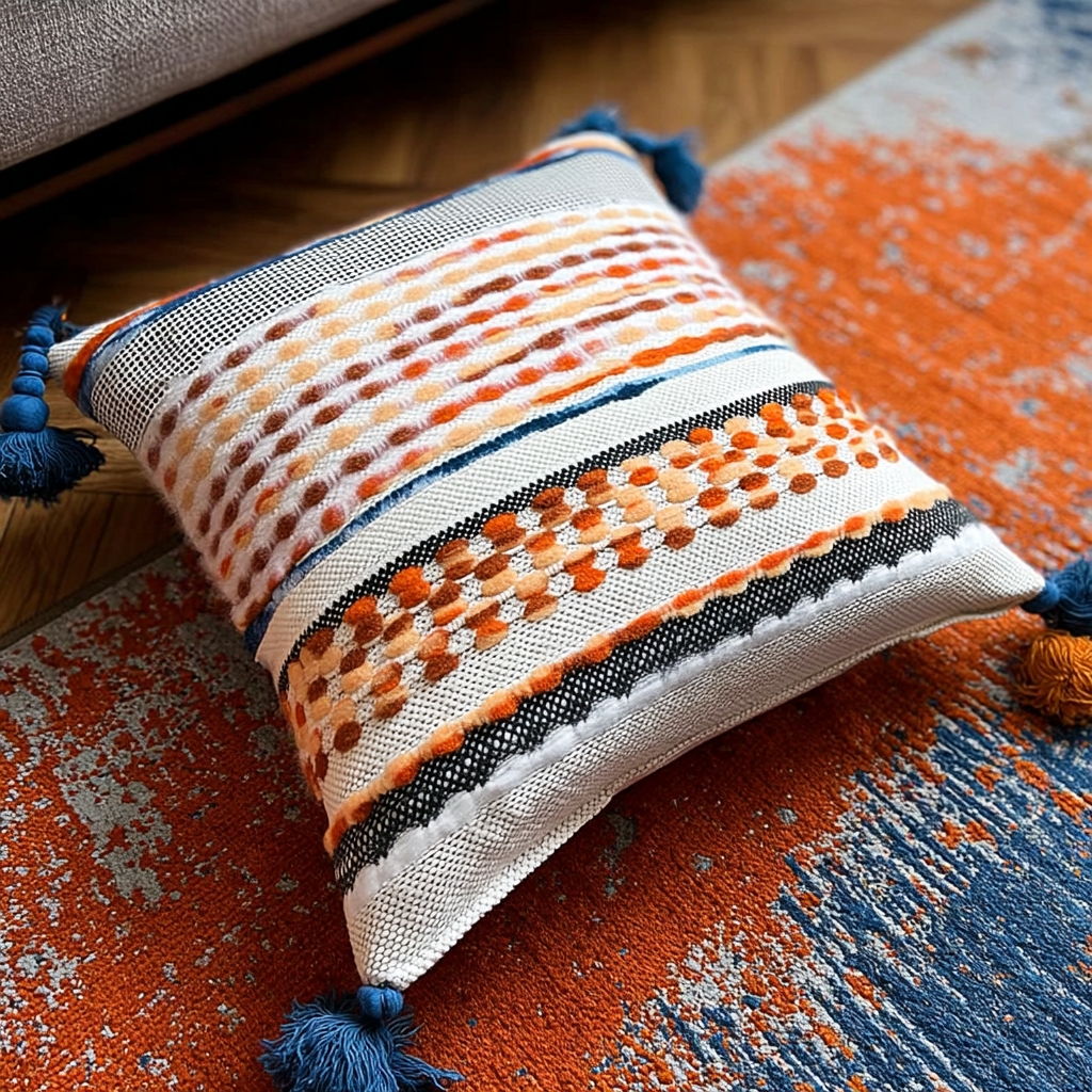 Handwoven Patchwork Tassel Cushion (YS5031-6) - Fucolina