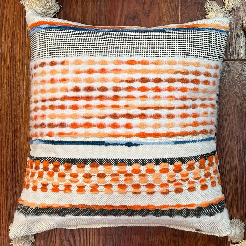 Handwoven Patchwork Tassel Cushion (YS5031-6) - Fucolina