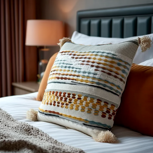 Handwoven Patchwork Tassel Cushion (YS5031-7) - Fucolina