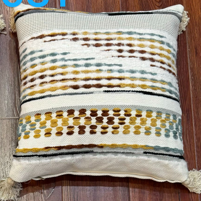 Handwoven Patchwork Tassel Cushion (YS5031-7) - Fucolina