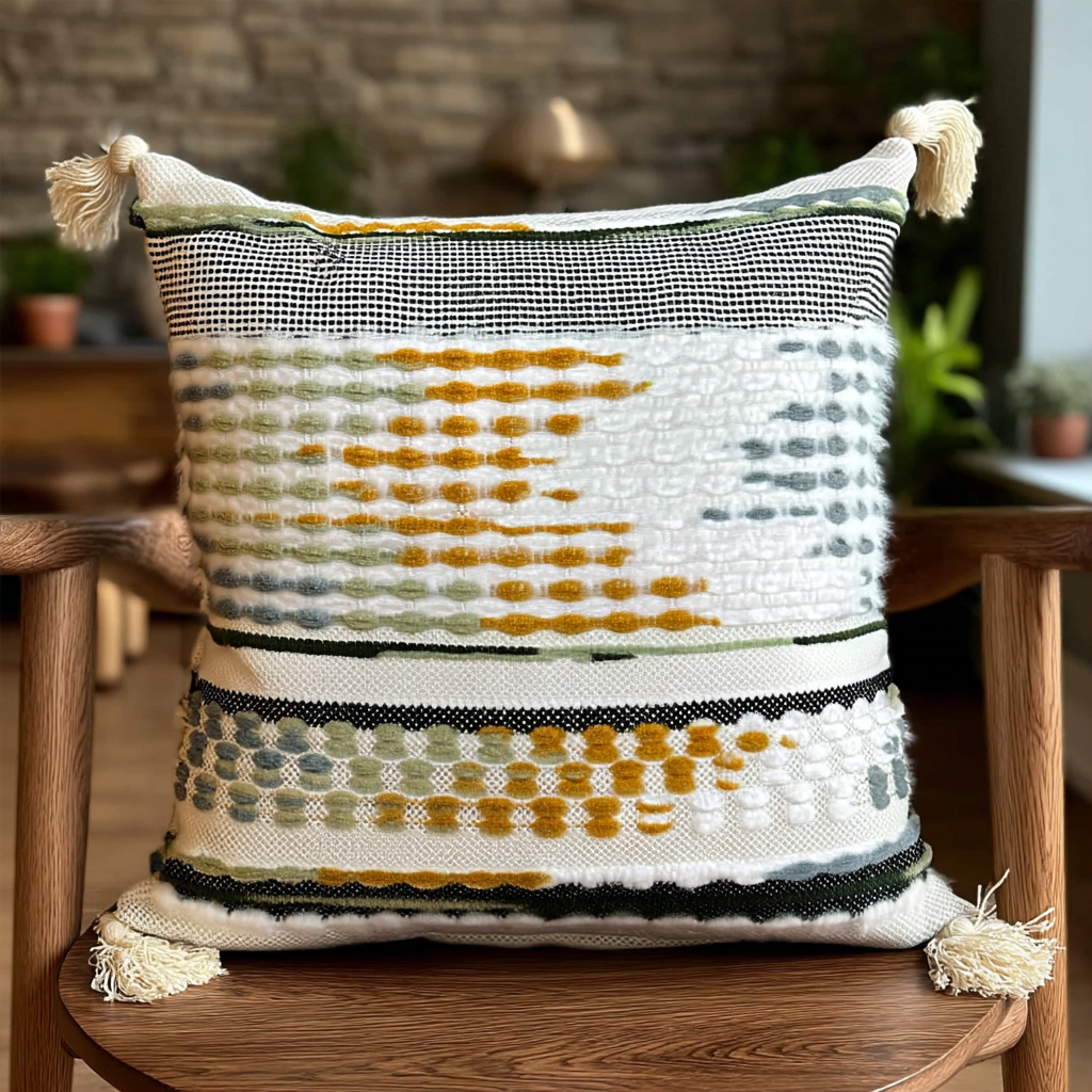 Handwoven Patchwork Tassel Cushion (YS5031-8) - Fucolina