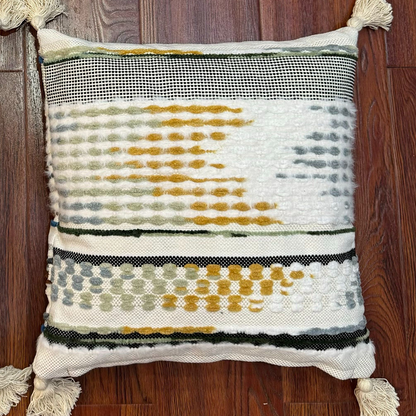 Handwoven Patchwork Tassel Cushion (YS5031-8) - Fucolina