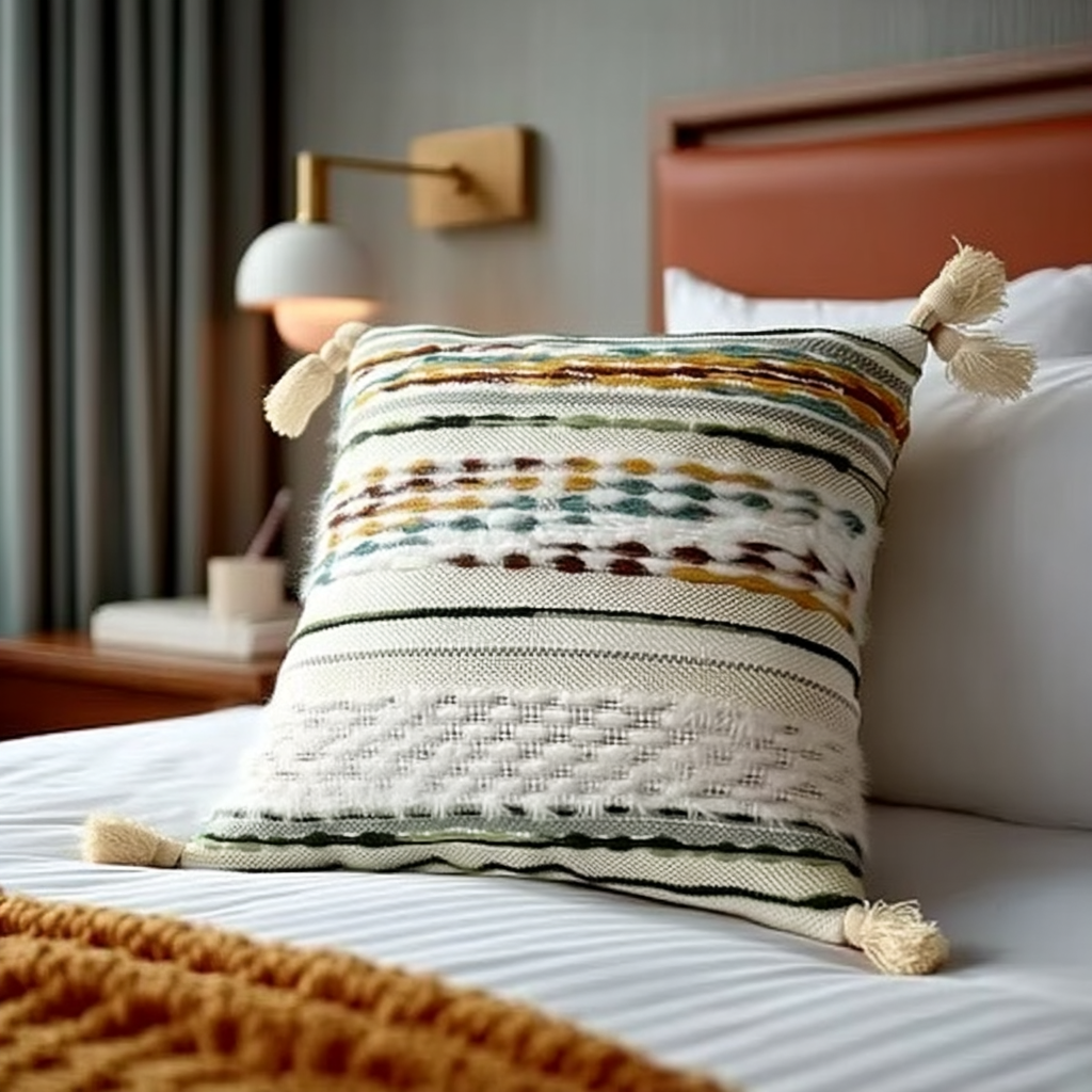 Handwoven Patchwork Tassel Cushion (YS5033-1) - Fucolina