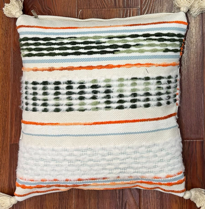 Handwoven Patchwork Tassel Cushion (YS5033-3) - Fucolina