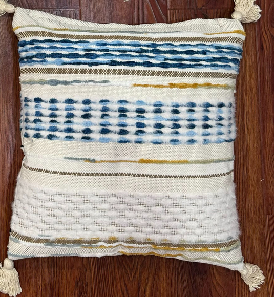 Handwoven Patchwork Tassel Cushion (YS5033-4) - Fucolina