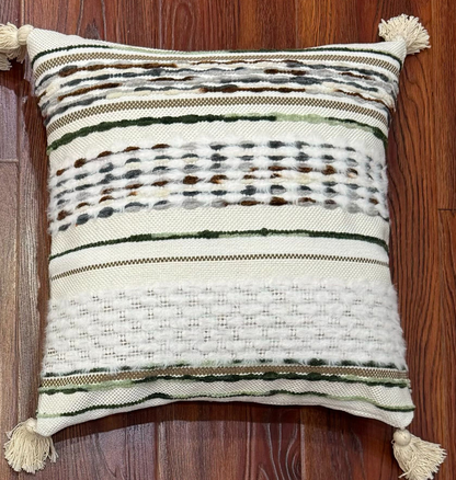 Handwoven Patchwork Tassel Cushion (YS5033-6) - Fucolina