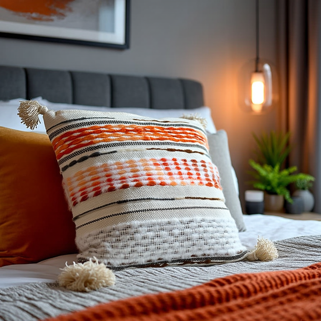 Handwoven Patchwork Tassel Cushion (YS5033-7) - Fucolina