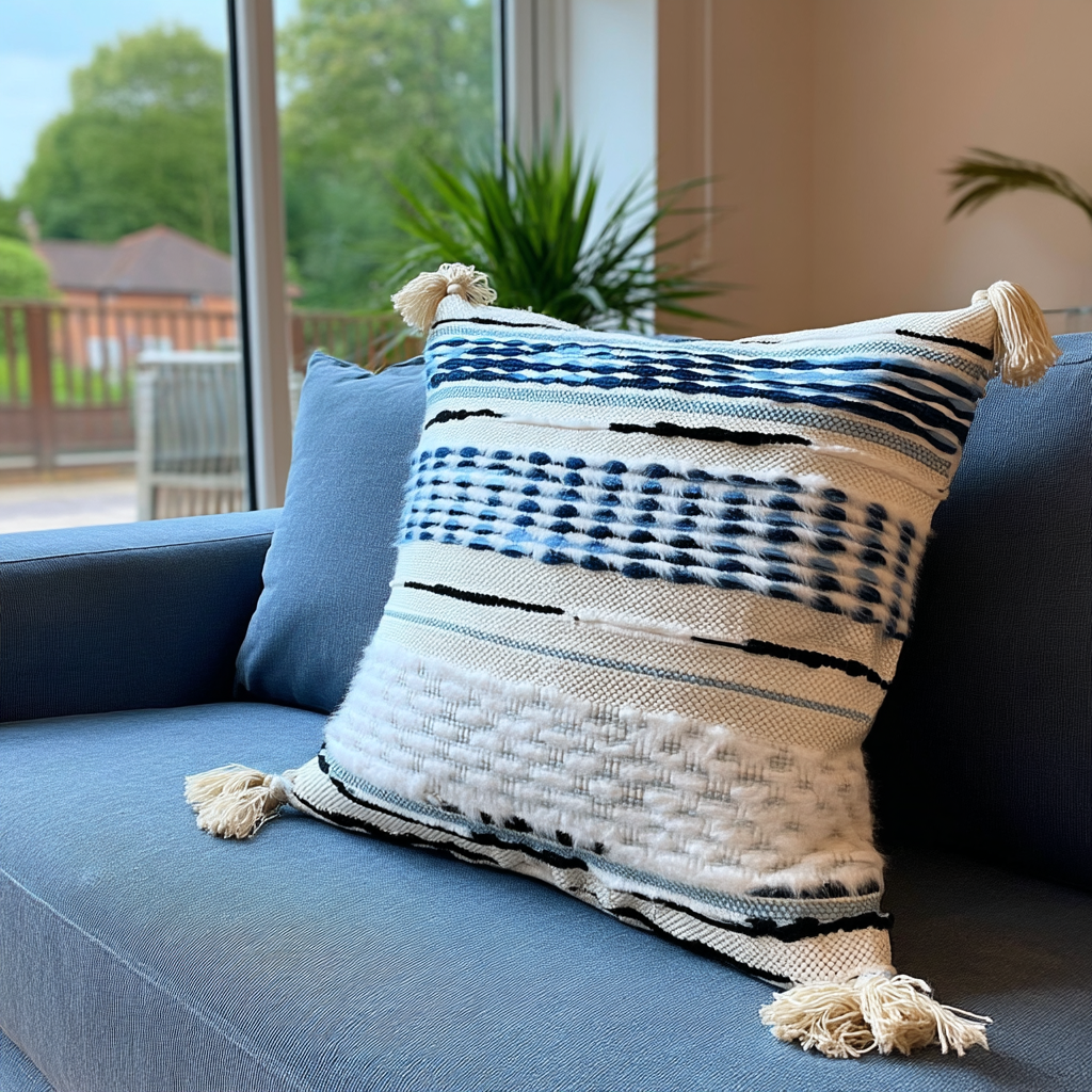 Handwoven Patchwork Tassel Cushion (YS5033-8) - Fucolina
