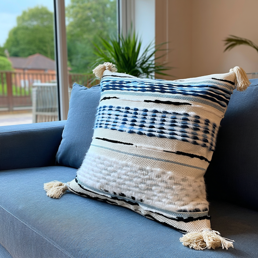 Handwoven Patchwork Tassel Cushion (YS5033-8) - Fucolina