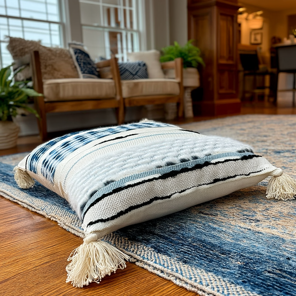 Handwoven Patchwork Tassel Cushion (YS5033-8) - Fucolina